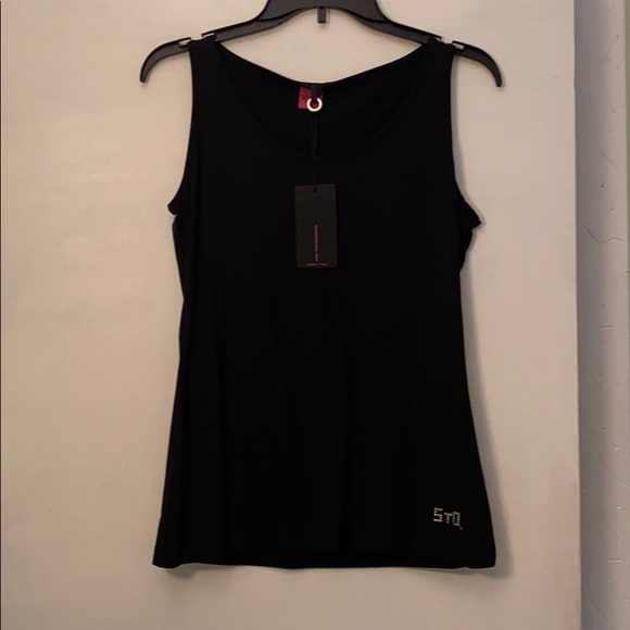 Save The Queen Black Embellished Tank New WithTags